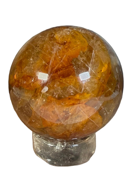 Aurelia Sphere — Amber-Brown Golden Healer Quartz