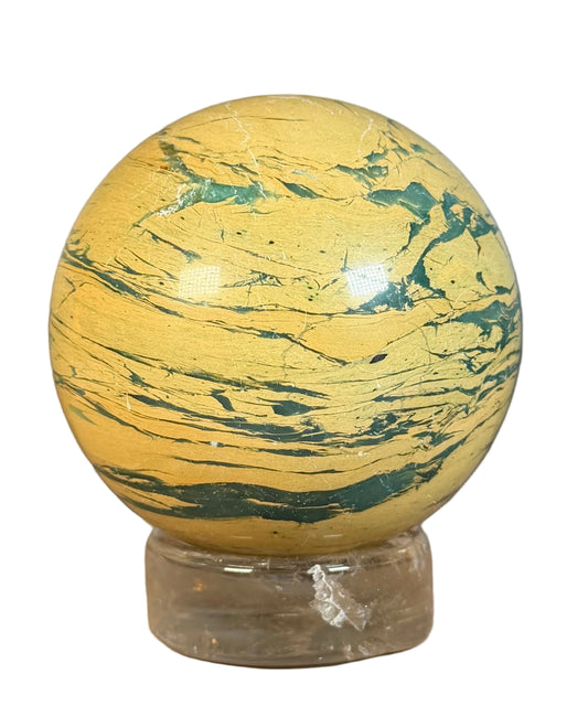 Marcellus Sphere — Yellow-Green Picasso Jasper