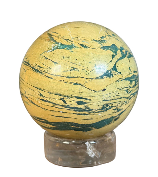 Marcellus Sphere — Yellow-Green Picasso Jasper