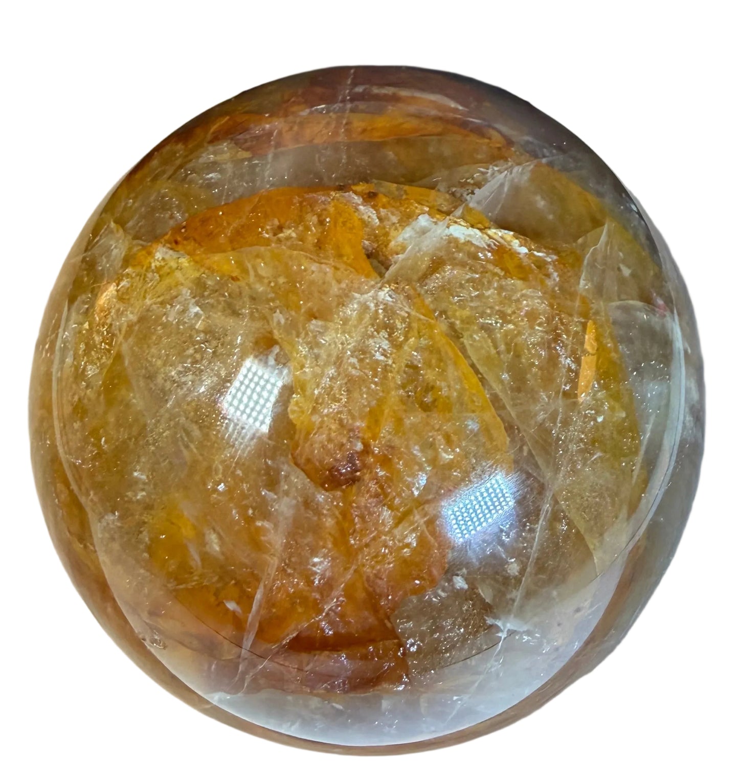 Aurelia Sphere — Amber-Brown Golden Healer Quartz