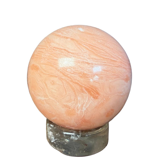 Celestine Sphere — Light Orange Calcite